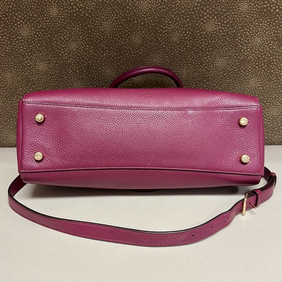 🔥🔥🔥Coach Purple Leather Top Handle Satchel Handbag Shoulder Bag - Picture 10 of 15